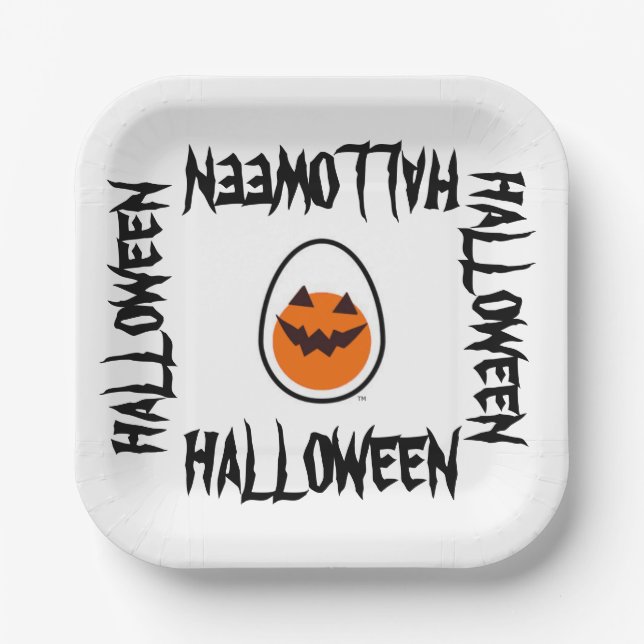 Halloween Egg Paper Plate (Front)