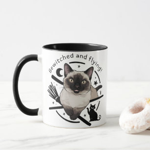 Halloween Elegance: The Flying Siamese cat Mug