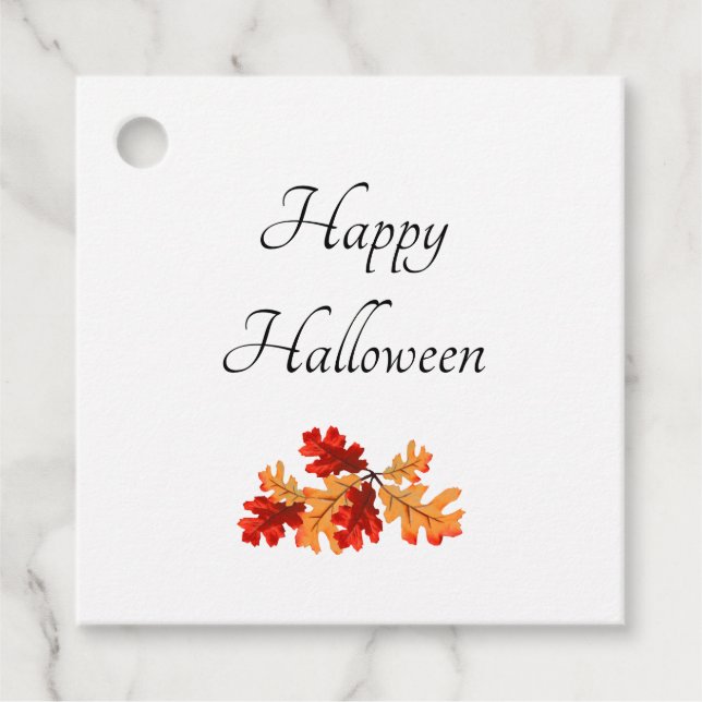 Halloween Elegant Fall Leaves    Favour Tags (Front)