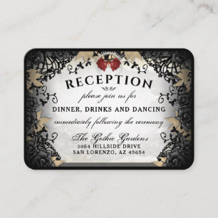 Halloween Elegant Rose Reception Cards 3.5 x 2.5