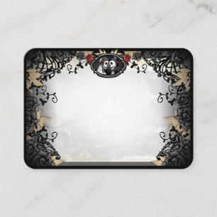Halloween Elegant Skeletons Rose BLANK Place Cards