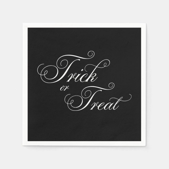 Halloween Elegant TRICK OR TREAT Party Napkins (Front)