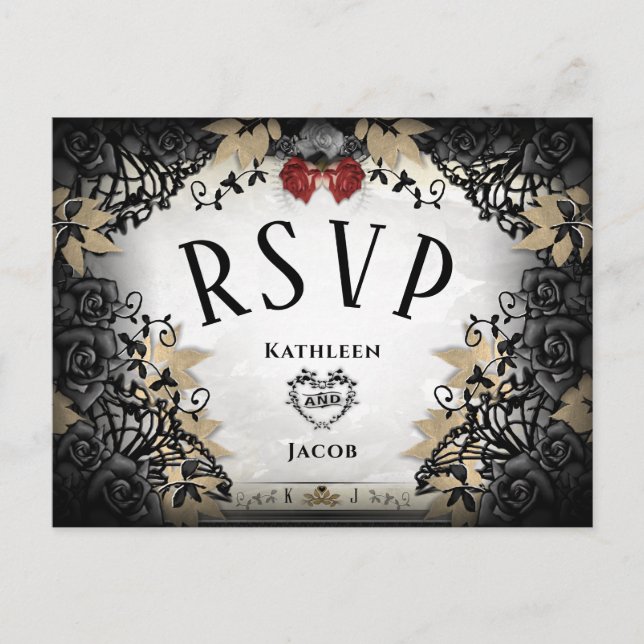 Halloween Elegante RSVP Matching PostCard (Front)