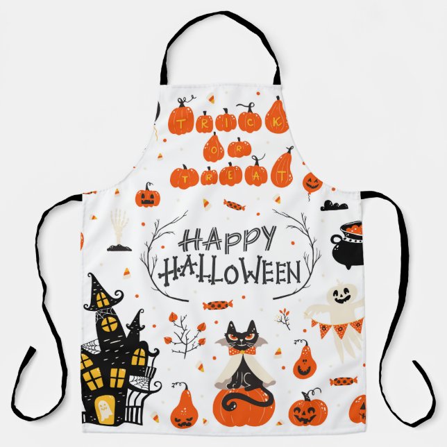 Halloween Elements Vintage Set Design Apron (Front)