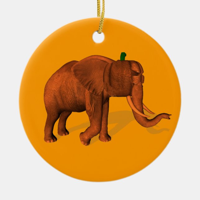 Halloween Elephant Ceramic Tree Decoration (Front)