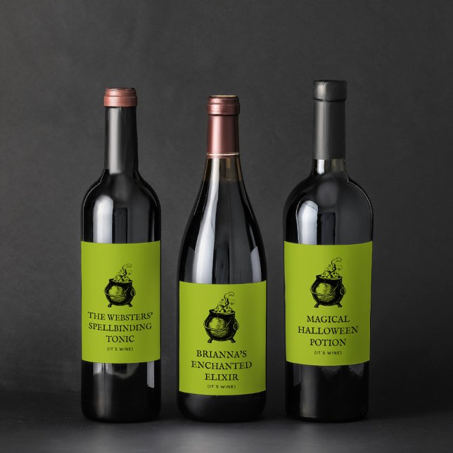 Halloween elixer funny personalised cauldron wine label (Creator Uploaded)