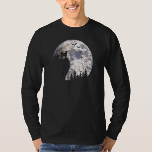 Halloween Elkhound In A Cliff Watching Spooky Full T-Shirt