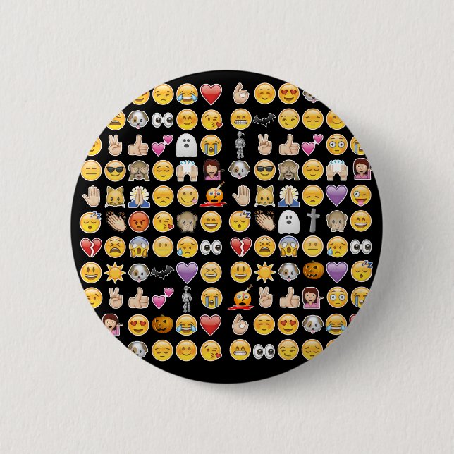 halloween emoji 6 cm round badge (Front)