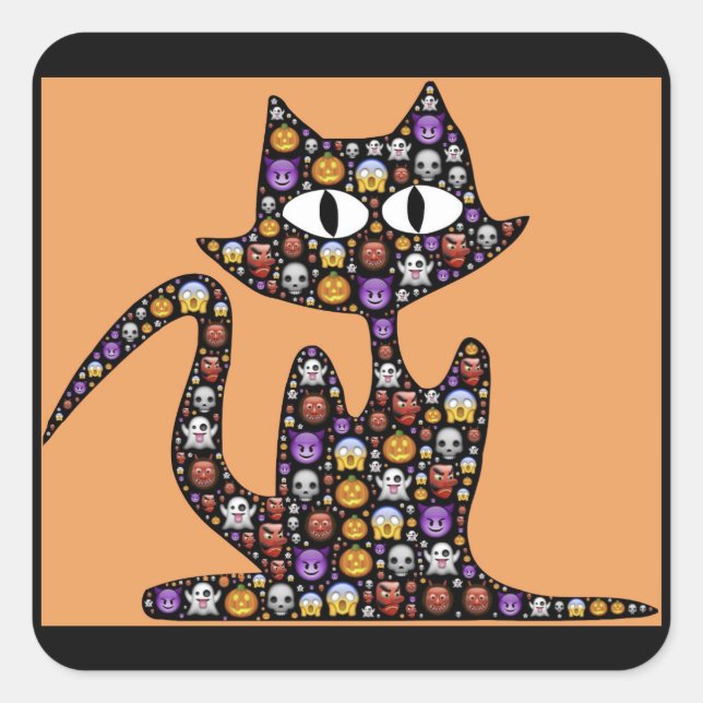 halloween emoji cat stickers (Front)