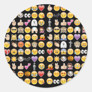 halloween emoji classic round sticker