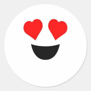 Halloween Emoji Costume Cute Heart Eyes Face Classic Round Sticker