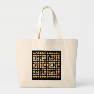 halloween emoji large tote bag