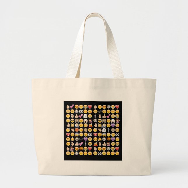 halloween emoji large tote bag (Front)