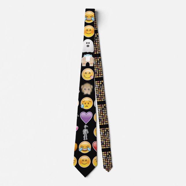 halloween emoji mens neck tie (Front)