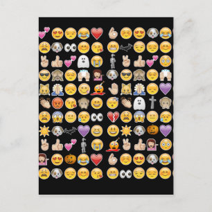 halloween emoji postcard