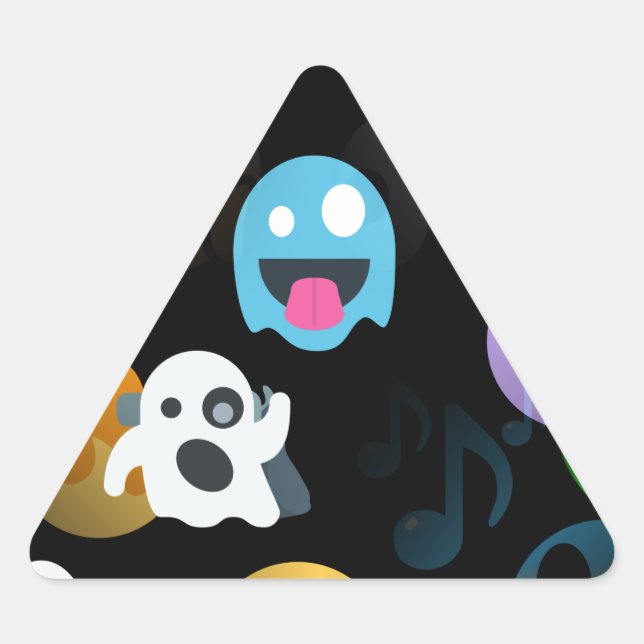 halloween emojis triangle sticker (Front)
