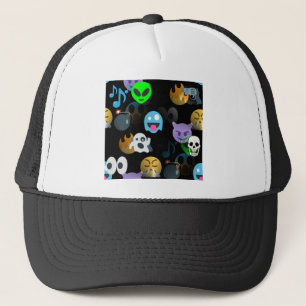 halloween emojis trucker hat