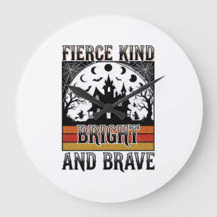 Halloween Empowerment Shirt Brave Vintage Witchy D Large Clock