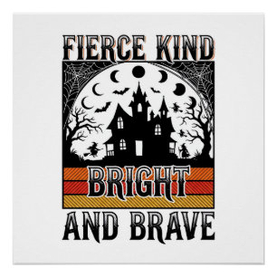 Halloween Empowerment Shirt Brave Vintage Witchy D Poster