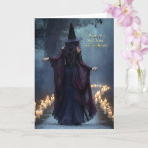 Halloween Enchanting Witch with Candles  Card