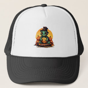 Halloween Enchantment Turtle with Hat in Autumn