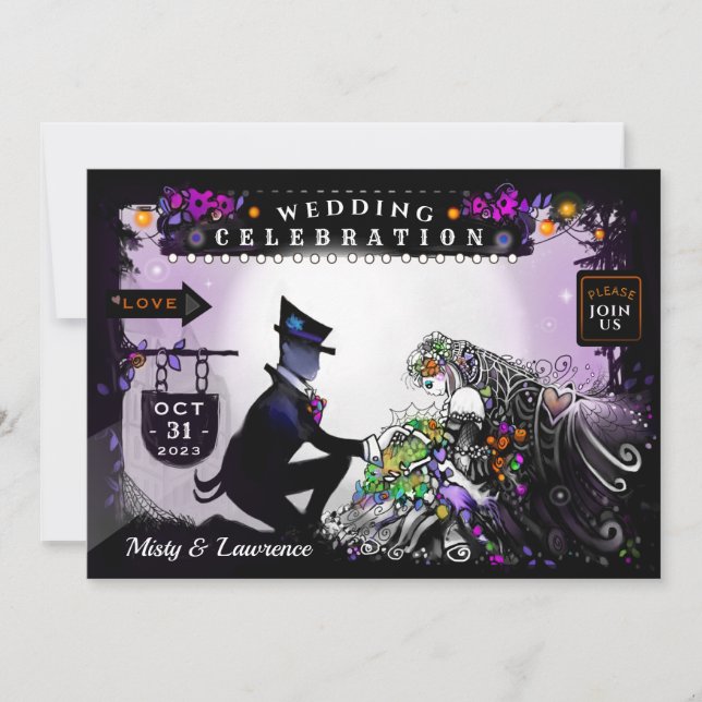 Halloween Enchantment Wedding -Together With Invitation (Front)