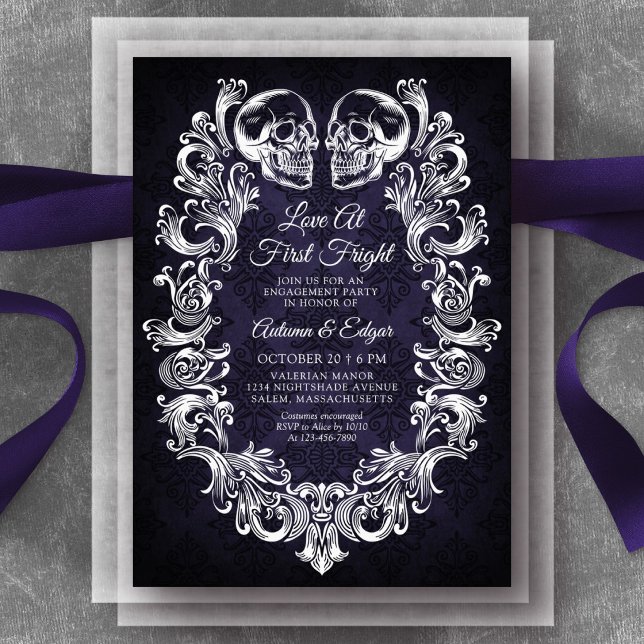 Halloween Engagement Party Gothic Invitation (Creator Uploaded)