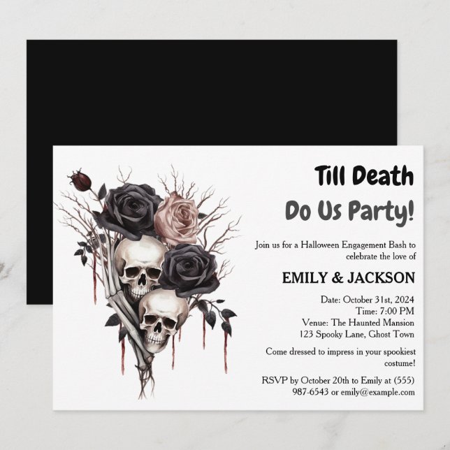 Halloween Engagement Party  Invitation (Front/Back)