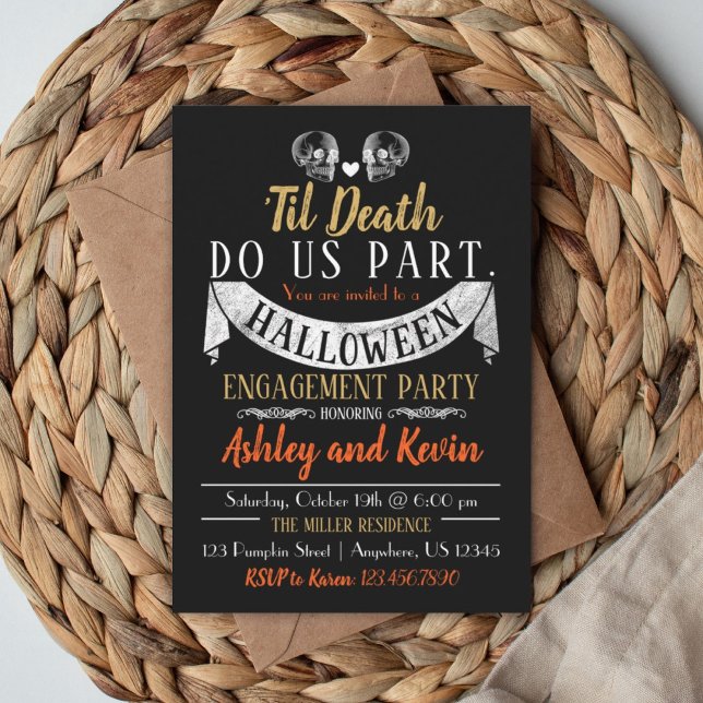 Halloween Engagement Party Invitation Skulls (Creator Uploaded)