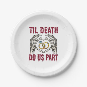 Halloween Engagement Til Death Do Us Part Paper Plate