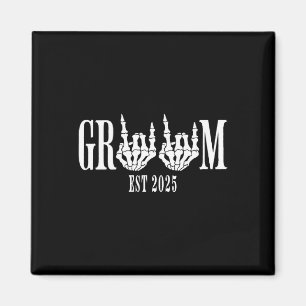 Halloween Engagement Wedding Bride Groom Skeleton Magnet