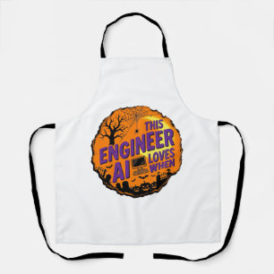 Halloween Engineer Loves AI Vintage Vector Design_ Apron