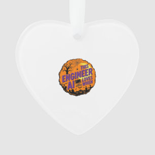 Halloween Engineer Loves AI Vintage Vector Design_ Ornament