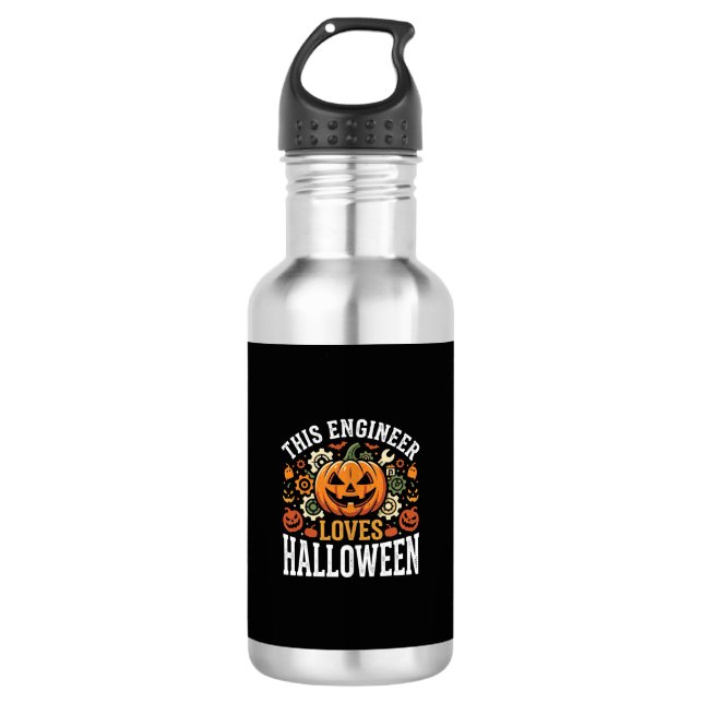 Halloween Engineer Pumpkin Vector 532 Ml Water Bottle (Front)