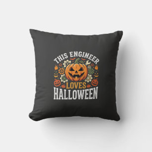 Halloween Engineer Pumpkin Vector Cushion