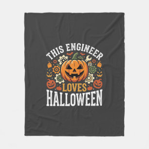 Halloween Engineer Pumpkin Vector Fleece Blanket