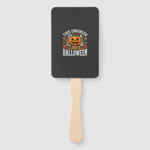 Halloween Engineer Pumpkin Vector Hand Fan