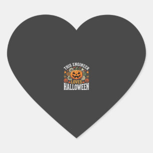 Halloween Engineer Pumpkin Vector Heart Sticker
