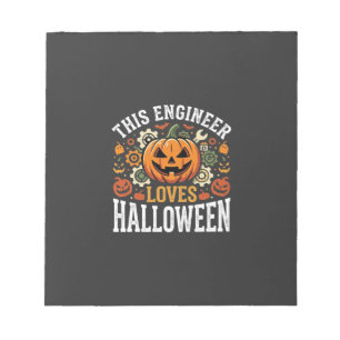 Halloween Engineer Pumpkin Vector Notepad