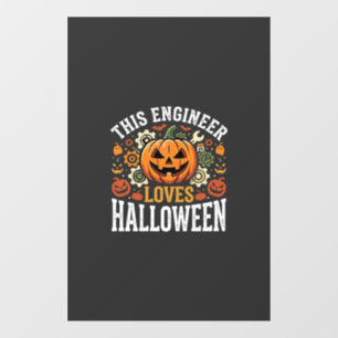 Halloween Engineer Pumpkin Vector Window Cling