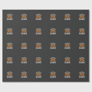 Halloween Engineer Pumpkin Vector Wrapping Paper
