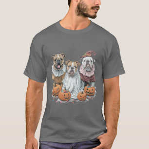 Halloween English Bulldogs Pumpkin T-Shirt