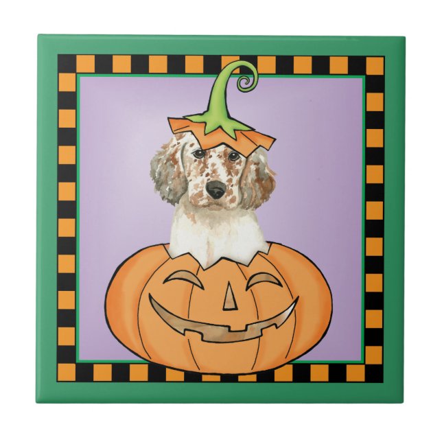 Halloween English Setter Tile (Front)