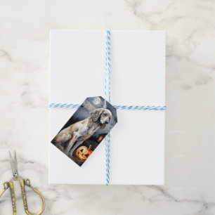 Halloween English Setter With Pumpkins Scary Gift Tags