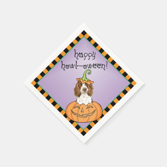 Halloween English Springer Spaniel Napkin (Corner)