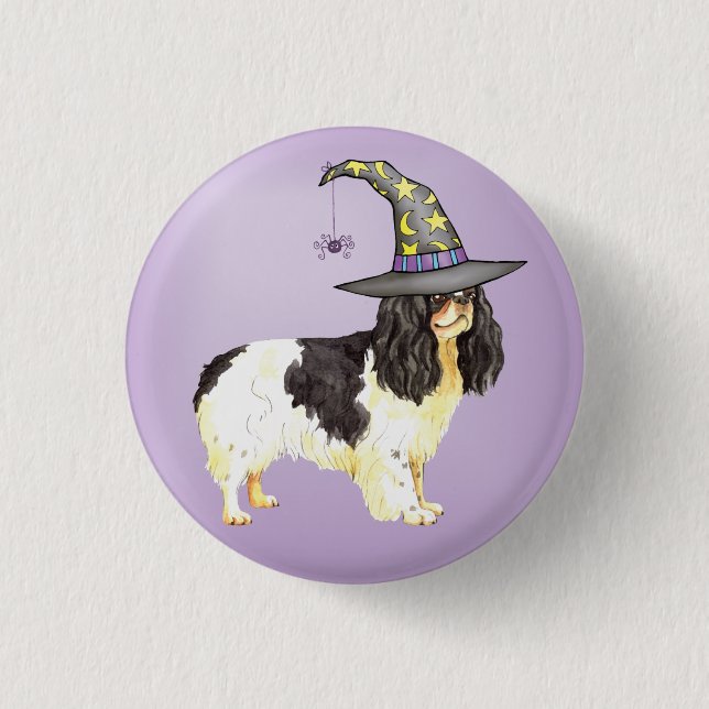 Halloween English Toy Spaniel Pinback Button (Front)