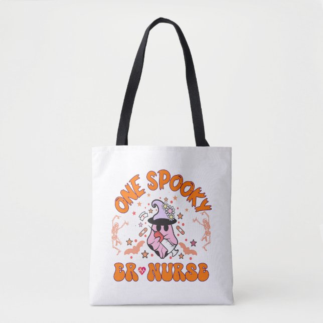 Halloween ER Nurse - One Spooky ER Nurse, skeleton Tote Bag (Front)