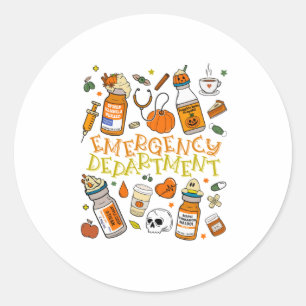 Halloween ER Nurse Sweatshirt Classic Round Sticker