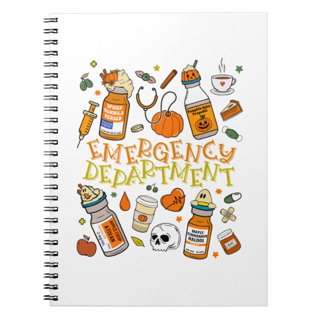 Halloween ER Nurse Sweatshirt Notebook (Front)