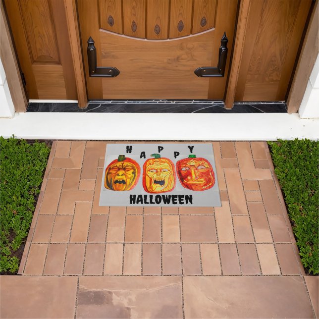 HALLOWEEN ERIE PUMPKIN FACES DOORMAT (Outdoor)